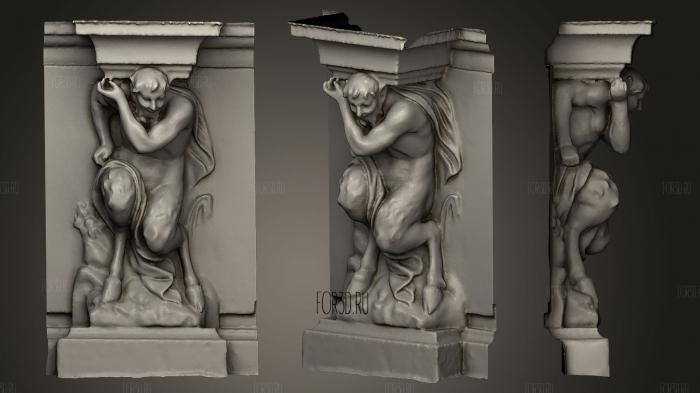 Baroque faun sculpture on a wall 3d stl for CNC
